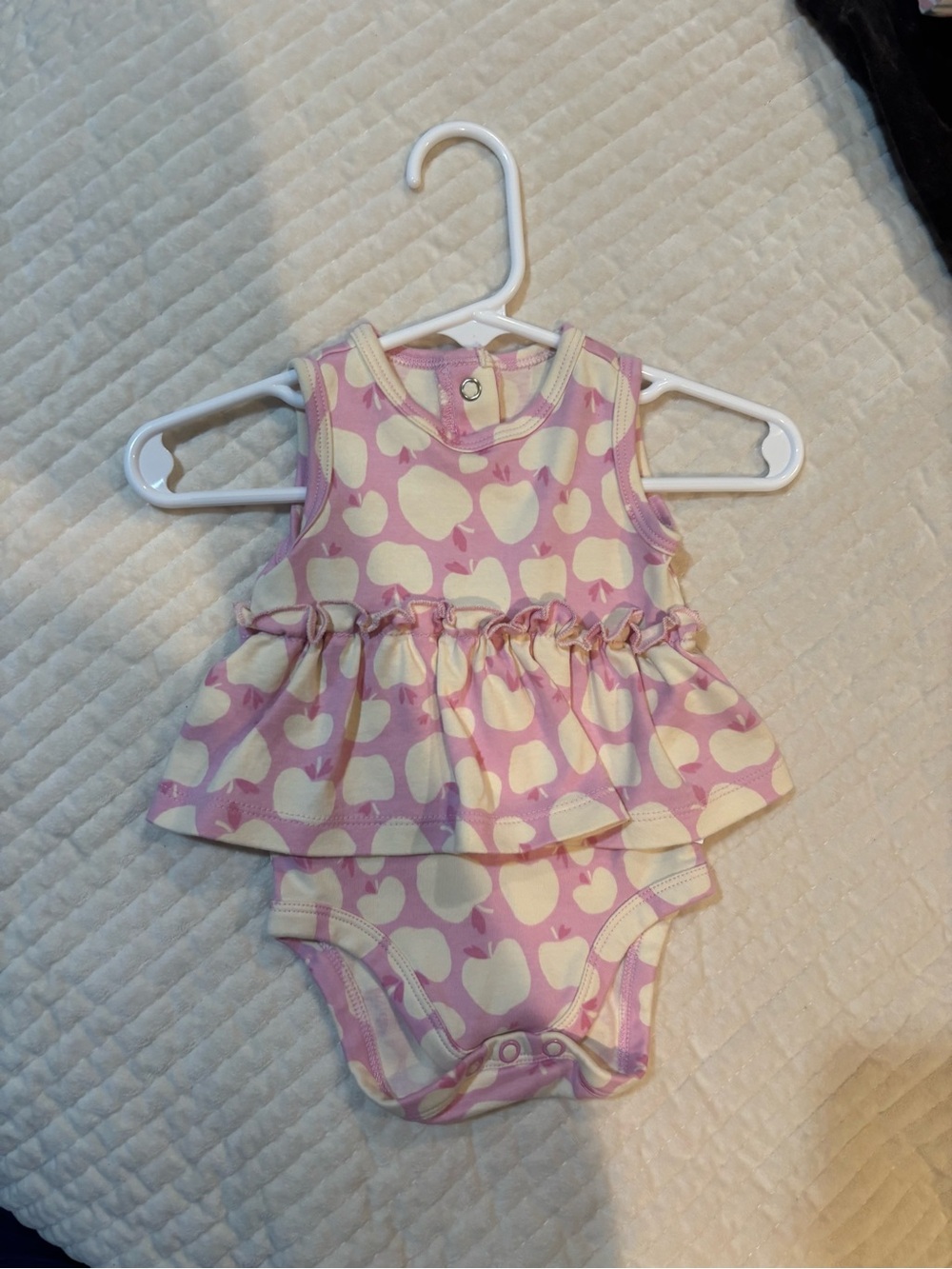 3 Pink Ruffled Baby Onesie Rompers - Picture 3 of 3